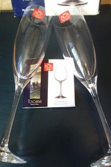RCR Cristalleria Italiana Toscana 2 Champagne Crystal Flutes Wine glasses