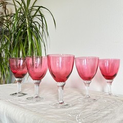George Borgfeldt «Lisa» Cranberry Water Goblets, Excellent Condition