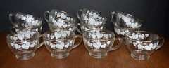VTG Libbey Gold Trim and White Ivy Tea Cups Punch Glasses (12)