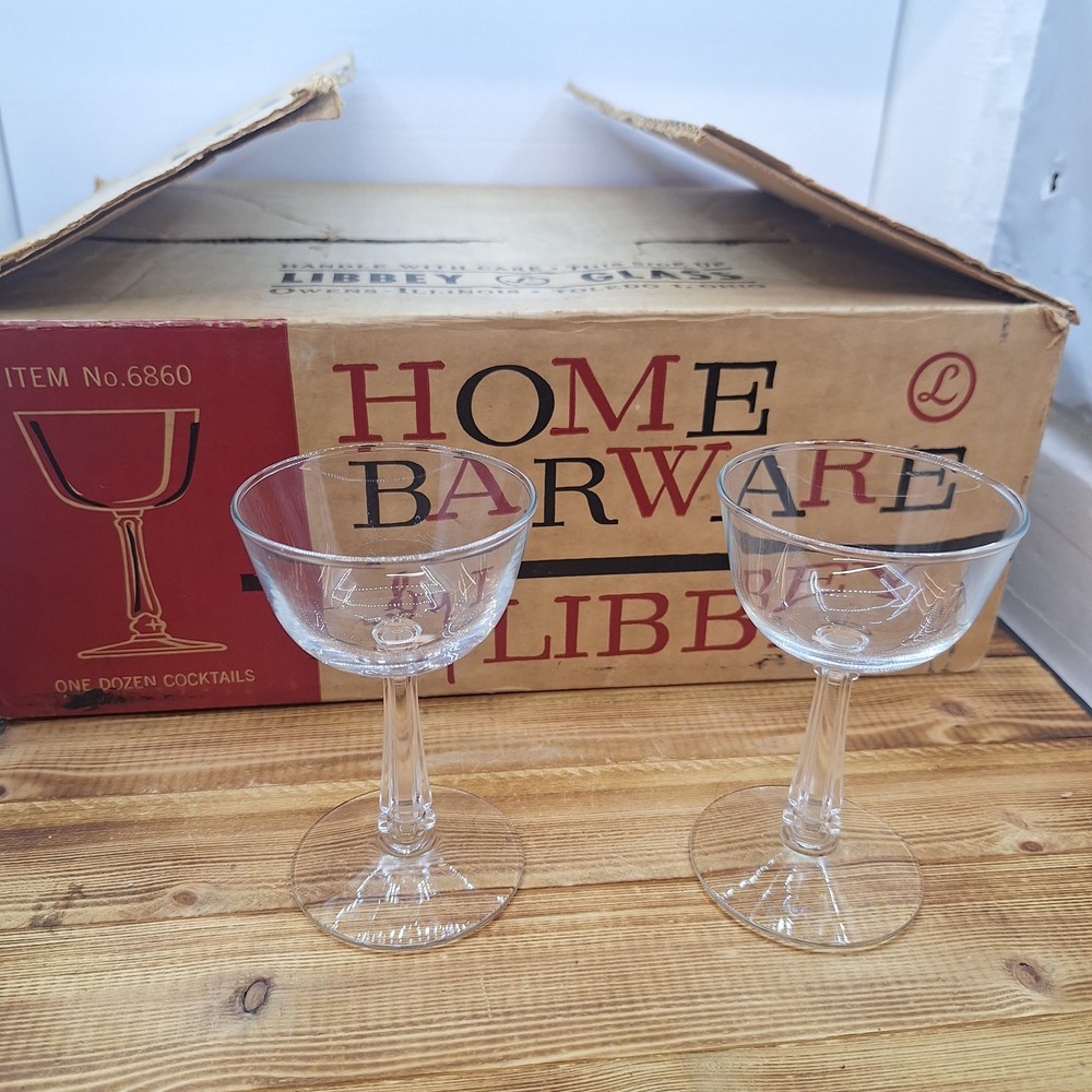 Libbey Home BarWare Cocktail Stemware Glass Set Of 12 In Box