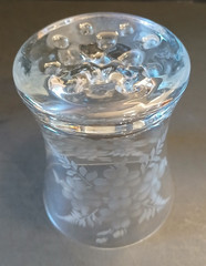 Nice! Rare Set of 4 Vintage Rocks Cocktail Glasses with Etched Floral Design