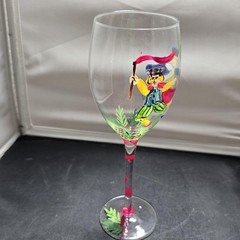 Block Basics 12 Days of Christmas Goblet 10 Lords A Leaping Hand Painted 9″