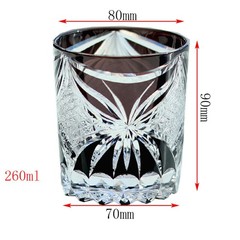 Hand Cut Black Butterfly Crystal Whiskey Glasses Tumbler Kiriko Drinkware 260ml