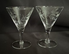 Vintage Cut Glass Cordial/Liquor Glasses Set of 10, Wheat Pattern, Various Sizes