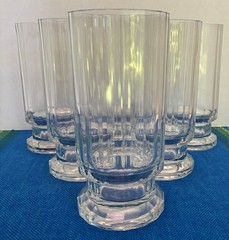 1 ONE Vtg DANSK Designs Gustav Crystal Highball Glass Paneled Clear France