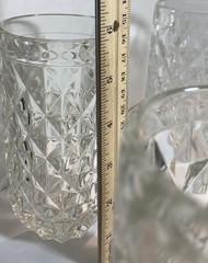 5 Rare Vintage Fostoria York Highball Glasses Heavy Barware Clear 12 Oz Textured