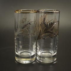 Peruvian Sterling Silver Overlay SHOT GLASSES Ax & Wheat set of 6 Barware