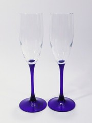 Set of 2Champagne Flutes Neptune by CRISTAL D’Arques-Durand Cobalt Stem Neptune
