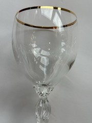 Set of 8 Lenox Crystal Monroe Gold Trim Aria Wine Glasses 7⅝ Wine Water Goblets