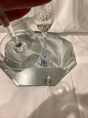 Mikasa Silver & Gold Confetti 9.75” Toasting Champagne Flutes – Set of 4