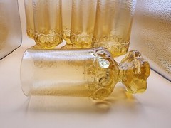 Tiffin Glasses 2 Franciscan Madeira Cornsilk Yellow Water Iced Tea Goblets 6.5″