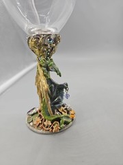 KIRKS FOLLY Dragon Teeasure GOBLET WINE GLASS JEWELS RARE 8″
