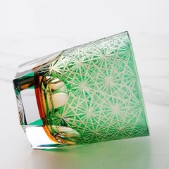 Luxury Heavy Base Crystal Whiskey Glass Tumbler Japanese Style Edo Kiriko Glass