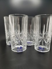 New!! 4 Mikasa Crystal Sydney 11.75 Oz Highball Glasses Fine Lead Free Crystal