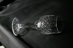 Astral Cut Glass Mira Wine Stem Clear Cut 5 7/8″ T Capacity 6 oz ca 1985-97