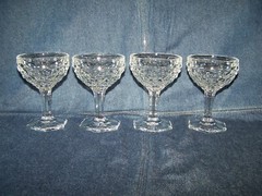 Fostoria American Set of (4) 4 3/4″ Champagne/Tall Sherbet with Hexagon Foot