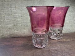 Tiffin Franciscan Flat Tumbler King’s Crown Cranberry Flashed