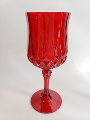 Cristal D’Arques Longchamp Ruby Wine Glass or Water Goblet Set of 4 Open Box