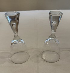 4pc Holmegaard Princess White Wine Glasses 5.5” Denmark Air Bubble Stem Vintage
