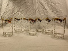 Lot Of 7 Vintage Fly Fishing Lures High Ball Glasses