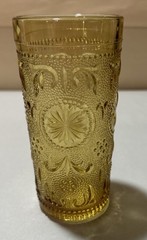 Vtg American Concord Brockway Amber Textured Glass No Chips Excellent 5 1/2″