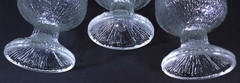 Vintage Indiana Glass Company 3 Frosted Glacier Textured Goblets Footed