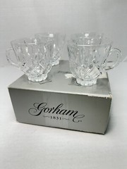 Gorham Lady Anne Punch Cups Set of 4 Crystal Glass Rare Vtg Dinnerware Special