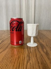 Westmoreland Milk Glass Paneled Grape 4 3/4″ Wine Goblets W/ Original Tags