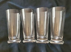 Wedgwood Sarah’s Garden 6 7/8″ Clear Glasses Tumblers Water Drinking Beer Set/4