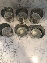 MCM Set/6 Dorothy Thorpe Silver Mercury Stackable Cocktail Glasses
