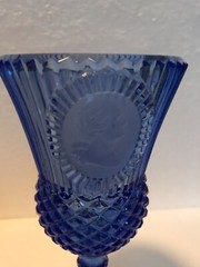 Vintage Cobalt Blue Avon Fostoria Presidential Glass Goblet George Washington