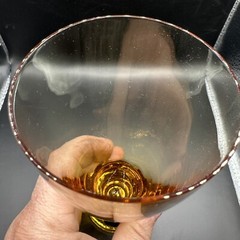 4 Vtg Imperial Glass Reflection Sunshine Yellow Gold Wine Glass 12oz 040997