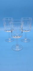 3 Vintage MCM Javit “Cameo” 6 Oz Wine Glass Crystal And Glass