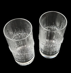 Iittala Niva Crystal Highball Glasses Set of 2 Mid Century Textured Icicle New