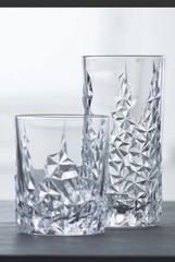 4 Nachtmann Glasses Sculpture 2 Crystal Whisky +2 Long Drink Rocks Set of 4