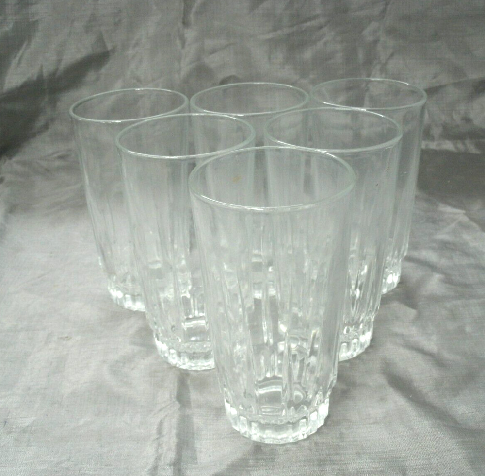 Vtg Arcoroc LANCER Clear France Set of 6~3-1/2″ 4 oz Flat Juice Tumblers Glass