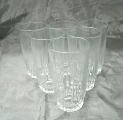Vtg Arcoroc LANCER Clear France Set of 6~3-1/2″ 4 oz Flat Juice Tumblers Glass
