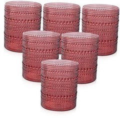 18PCS Plastic Hobnail Drinking Glasses – 14 Oz 3.93 inch*3.14 inch Burgundy