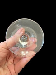 Vtg The Meadows Adios “Pace for the Orchids” Stemmed Glass in Red & White