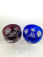 2X Römer Wine Glasses – Ilse Crystal | Whirl Star | Mouth Blown | Vintage
