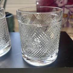 One (1) Ralph Lauren Safari Argyle Lion Crest Double Old Fashion Whiskey Glass