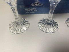 Cristal d’Arqies Bretagne Lead Crystal Wine Glasses France Set Of 4 New