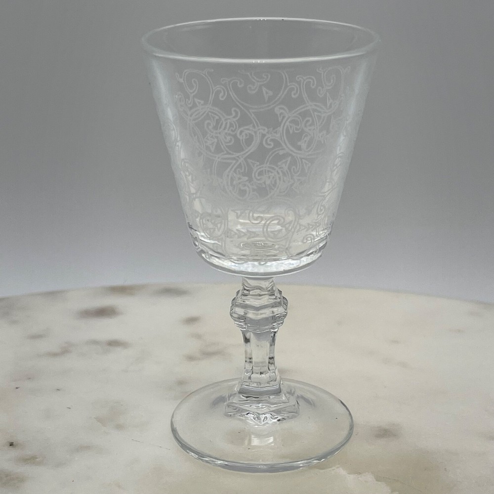 SET OF Five ACID ETCHED WINE GLASSES FROM THE 1930’S