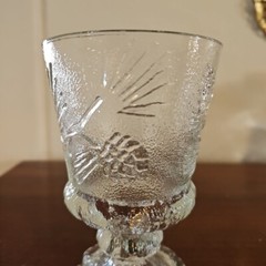 Vintage Indiana Glass Ponderosa Pine Cone Tree Footed Goblet 6″