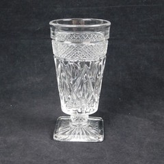 2 Imperial Cape Cod Clear Concave Juice Glass Footed Square Bottom Vintage 5.25″