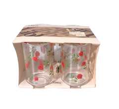 Vintage Libby Rose Patter Small Drinking Glasses Juice Tumblers- 6 Oz Set 4 USA