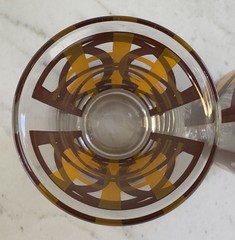 2 VINTAGE 70’s RETRO GLASS TUMBLERS GLASSES GEOMETRIC PRINT 8 Oz