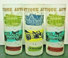 Antique Automobile Frosted Tumbler Glsss (3)