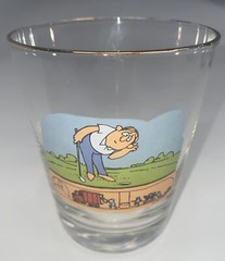 VTG Set Of 6 ASHBY – GOLF Glass Cups-Cocktail TUMBLER – GOLF Themed Glass COMEDY