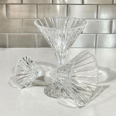 2 Mikasa Park Lane Martini Cocktail Margarita Crystal Glass Retired Barware